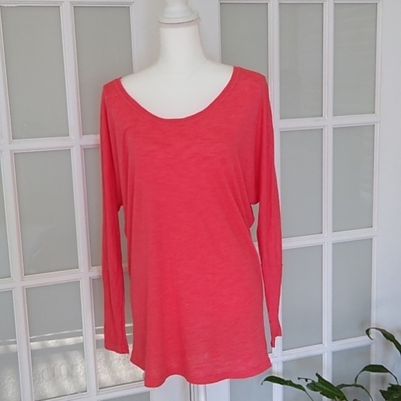 Allen Allen Dolman Sleeve Tunic in Coral - Picture 2 of 12